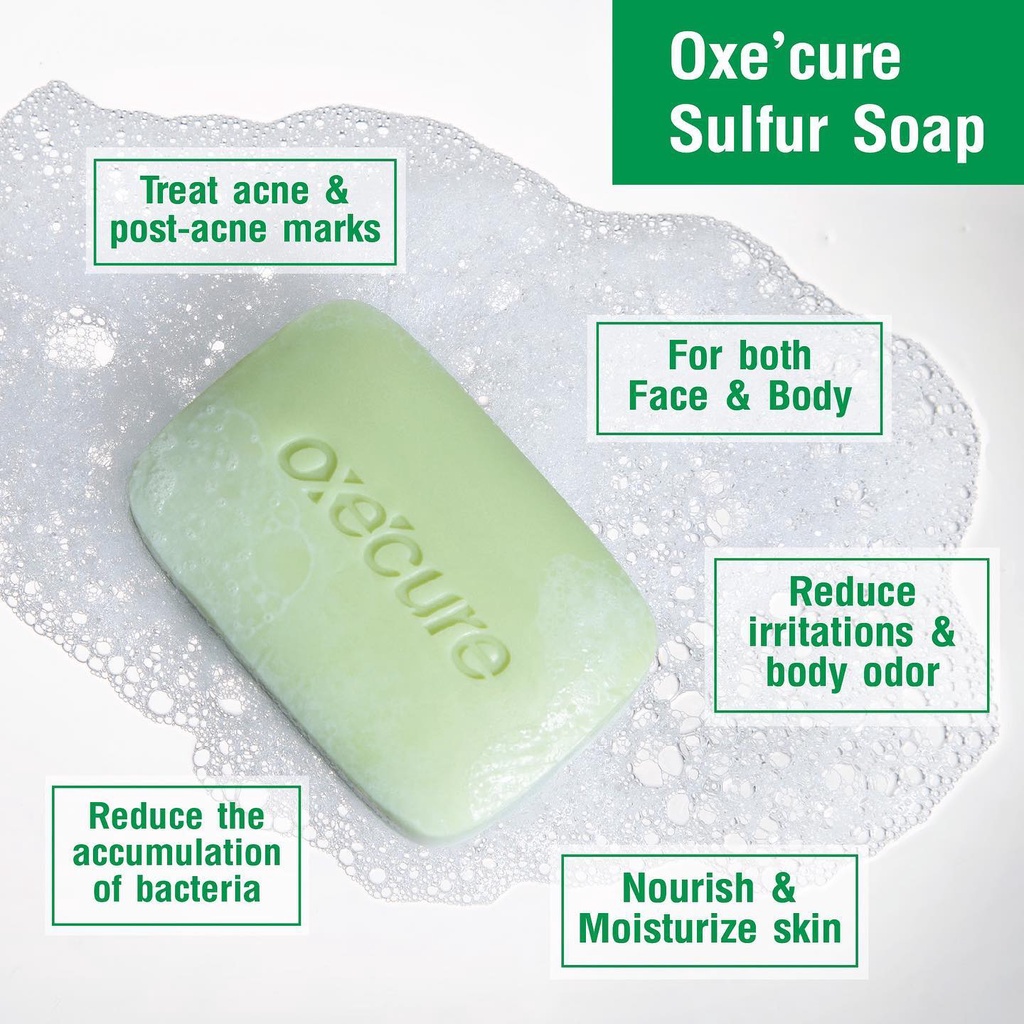 [แพ็ค 2] Oxe'cure สบู่ สำหรับผิวหน้า ผิวกาย Sulfur Soap 100 g (10OX00046X2) - รูปที่ 5