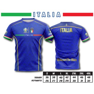 เสื้อบอลพิมพ์ลาย ทีมชาติ อิตาลี สีน้ำเงิน italia football