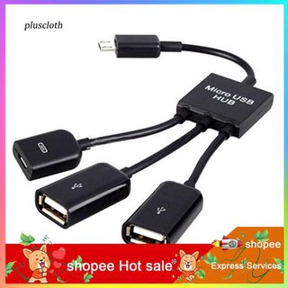 สายเคเบิ้ลอะแดปเตอร์ 3 in 1 micro usb hub otg male to female dual usb 2 . 0 สําหรับ samsung