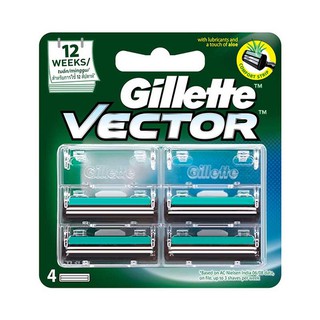 Gillette Vector 4 Cartidges ยิลเลตต์ เวคเตอร์ ใบมีดโกน  4 ชิ้น