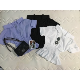 เสื้อเชิ้ตเปิดไหล่จั๊มเอว