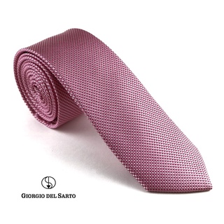 Giorgio Del Sarto  Silk  Necktie Silk Pink Fabric Texture เนคไทผ้าไหมสีชมพูมีเท็กเจอร์