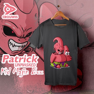 เสื้อยืดผ้าฝ้าย เสื้อยืดแขนสั้น ผ้าฝ้าย พิมพ์ลายอนิเมะ patrick unmasked majin buu dragon ball super spongebob 24s 30s สํ