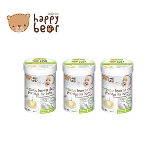 Happy bear โจ๊กข้าวกล้องออร์แกนิคสำหรับเด็ก 200 กรัม ( 3 กระป๋อง )