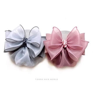 Bow Ribbon satin lace 🎀#โบว์ติดผม #เน็ตผม#กิฟติดผม#แฮร์พีท#คาดผม