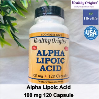 กรดอัลฟาไลโปอิก Alpha Lipoic Acid 100 mg 120 Capsule - Healthy Origins #ALA