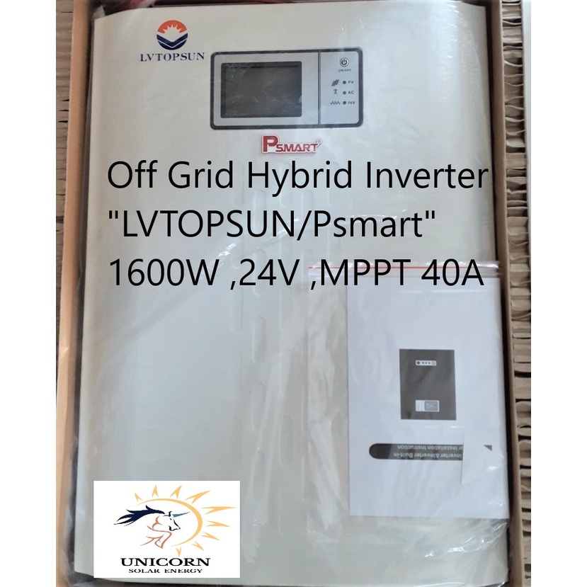 1.6 kW Off-Grid Hybrid Inverter "PSmart" LVTOPSUN 1.6 kW 24V MPPT 40A ของแท้ ประกัน 1ปี