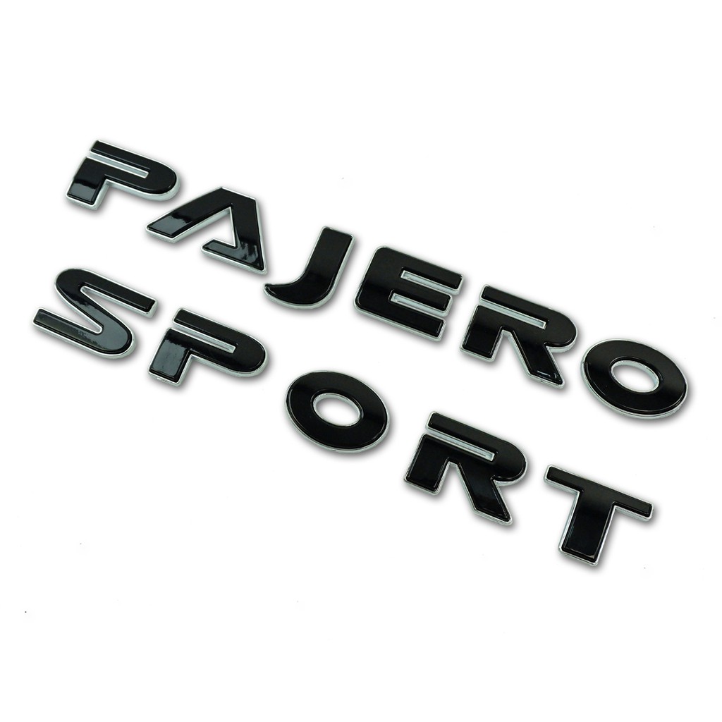 Logo โลโก้ 3D PAJERO SPORT 11 ชิ้น สีดำเงา สำหรับ Mitsubishi Pajero Sport Montero ปี 2015-2018