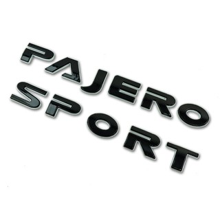 Logo โลโก้ 3D PAJERO SPORT มิตซูบิชิ ปาเจโร่ สีดำ สำหรับ Mitsubishi Pajero Sport Montero ปี 2015-2018