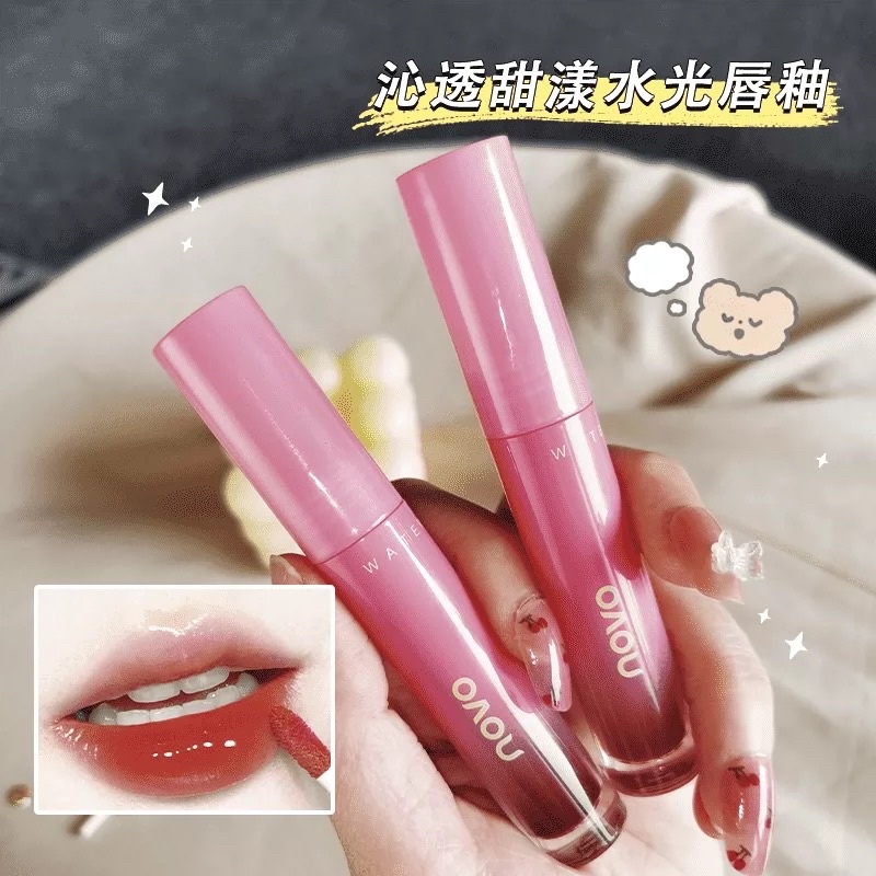 5629 (ใหม่/แท้) ลิปเนื้อเจลลี่ทินท์ ลิปกระจก เนื้อครีมมี่ ลิปเนื้อชุ่มชื้น นุ่มละมุน ติดทน กันน้ำ สไตล์เกาหลี NOVO