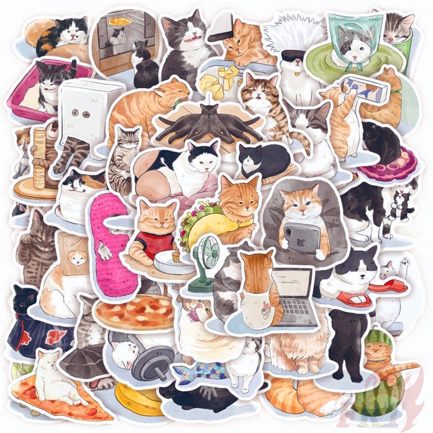 Kawaii Kittens Series 01 Cats Pets สติ๊กเกอร์ 50Pcs/Set DIY Fashion Luggage Laptop Skateboard Decals Doodle สติ๊กเกอร์