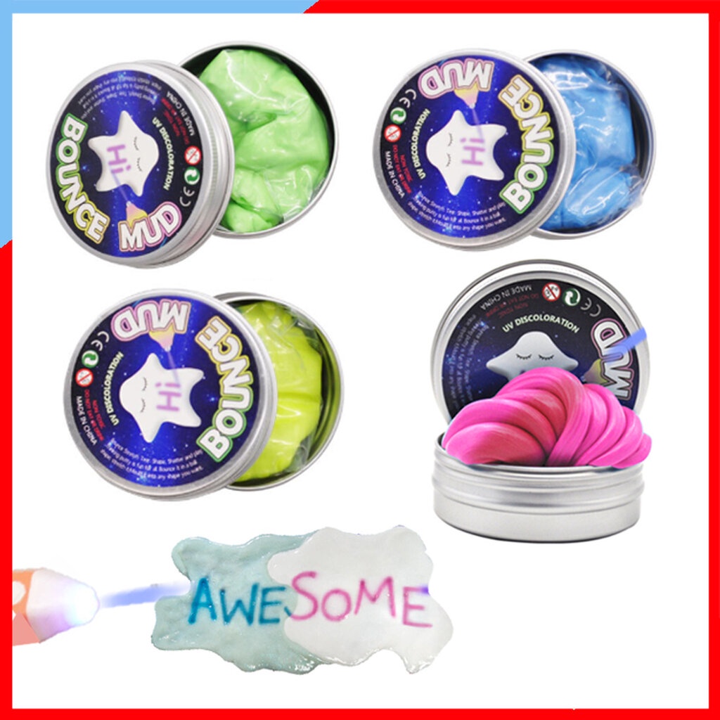 K420-C68 สไลม์ อเมริกา สลาม Putty slime UV ใช้ไฟฉาย UV วาดภาพหรือเขียนตัวอักษรได้