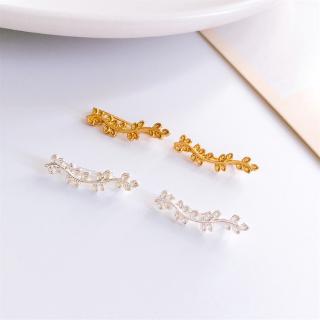 Metal Leaves Stud Earrings Girl