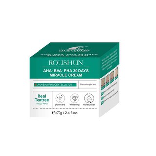 ครีมบำรุง แก้ปัญหา​สิว ผิวกระชับ​ ขาวกระจ่าง​ใส​ ROUSHUN AHA-BHA-PHA 30 Days Miracle Cream 60 g.