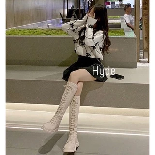 Chole G:Hyde Fit Long Boots รองเท้าบูทหนังยาว(รุ่นHyde)ทรงสวย รองเท้าบูทเกาหลี รองเท้าบูทลุยหิมะ ส้นสูง 3cm(SH0040)