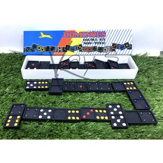 เกมส์โดมิโน ไซส์เล็ก ไซส์S ตราเสือ 28 ชิ้น DOMINOES DOUBLE SIX NON-TOXIC