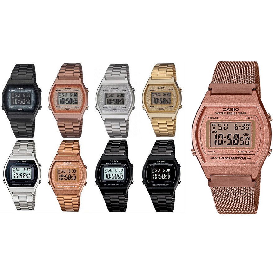 Casio นาฬิกาข้อมือผู้หญิง B640(B640WBG-1B,B640WCG-5,B640WDG-7,B640WGG-9,B640WC-5A,B640WB-1B,B640WB-2B,B640WB-1A,B640WMR