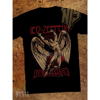 คอตต้อนคอกลมLed Zepelin ROCK เสื้อยืด เสื้อวง เสื้อดำ สกรีนลายอย่างดี ผ้าหนานุ่ม ไม่หดไม่ย้วย  T SHIRT S M L XL XXLS-5XL