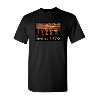 [S-5XL] เสื้อยืดผ้าฝ้าย แบบนิ่ม พิมพ์ลาย Fire Arm T Liberty Or Death Since 1776 สําหรับผู้ชาย
