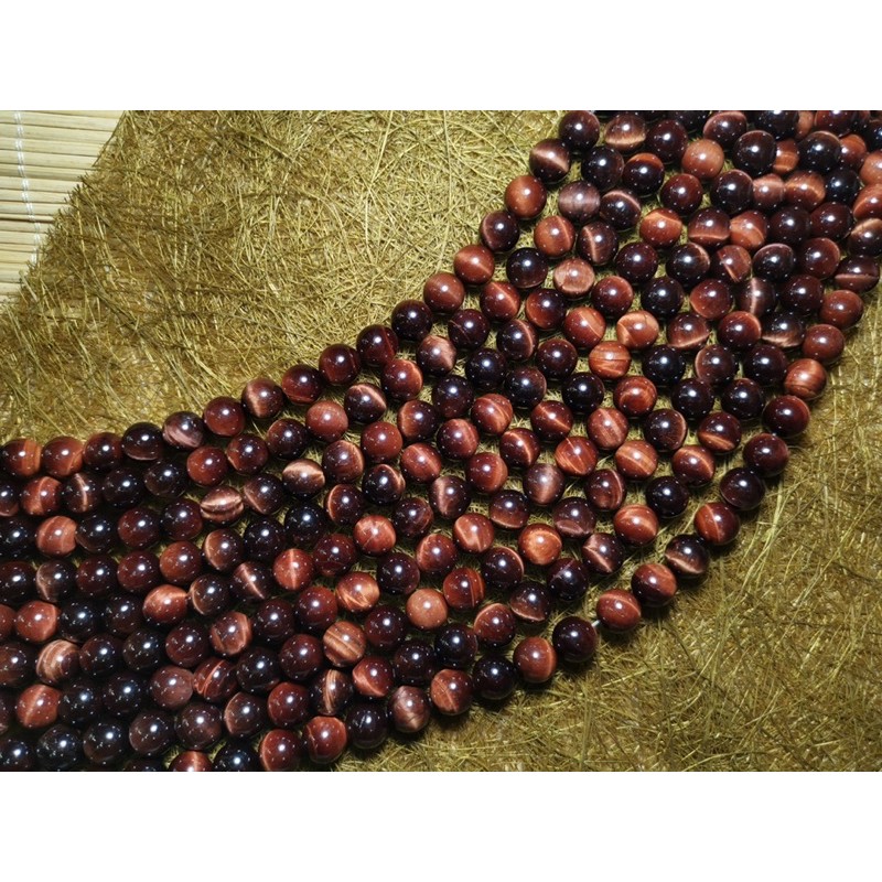 หินตาเสือแดงแท้ เส้นยาว เกรดA (Red Tiger’s eye A grade)