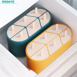 singaye กล่องทำไอติม6ช่อง ที่ทำไอติมหลอด ที่ทำไอติมแท่ง อุปกรณ์ทำไอติม พิมพ์ไอศครีม DIY