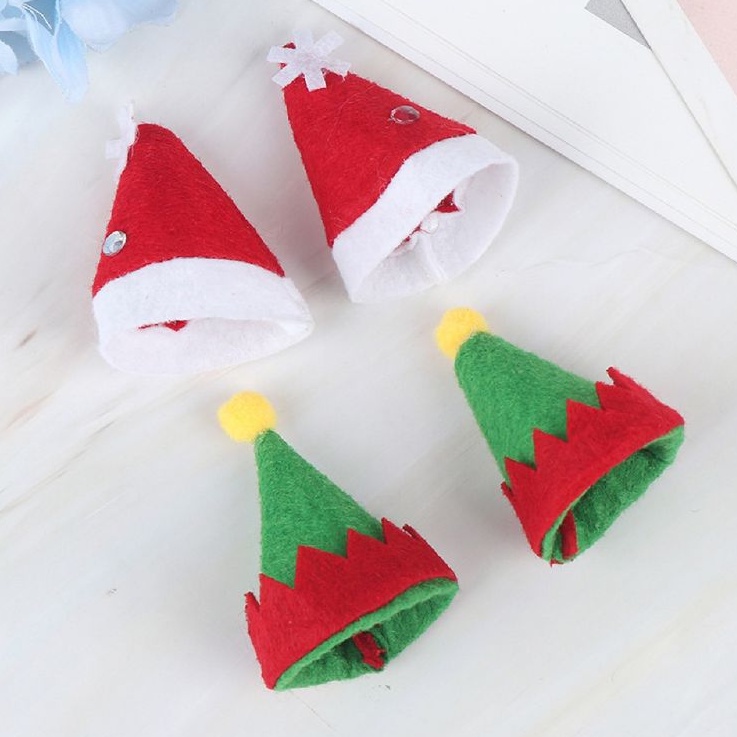1 ชิ้น Mini Santa Claus หมวก Lollipop Candy BonBon สําหรับตกแต่งงานปาร์ตี้คริสต์มาส Merry Christmas