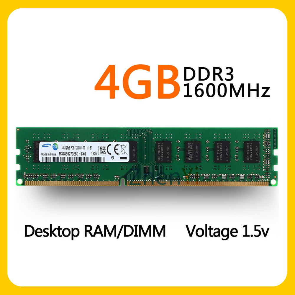 หน่วยความจําสก์ท็อปสําหรับ Samsung 4Gb 2Rx8 Ddr3-1600 Mhz Pc3-12800 U Intel Dimm Ram Ad34