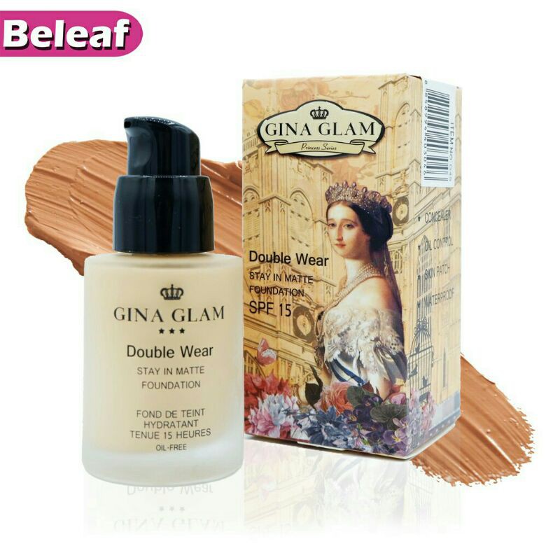 Gina Glam Double Wear Stay In Matte foundation SPF15 G45 จีน่าเกลม รองพื้น จีน่าแกรม ครีมรองพื้น เนื