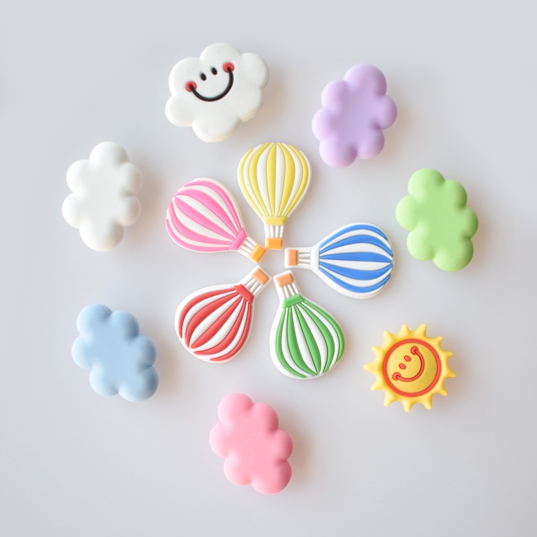 น่ารักอุปกรณ์เสริมตกแต่งบอลลูนอากาศร้อน Cloud รองเท้าแตะ jibitz Charm Pins สําหรับผู้หญิง DIY Jibitz