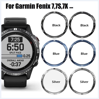 เหล็กกล้าไร้สนิม แม่พิมพ์ Bezel for Garmin Fenix 7 , Fenix 7X Cover , Fenix 7S Ring Sports Adhesive Case for Fenix 7 Fenix 7X Fenix 7S Bumper Anti-scratch Protection Ring Cover