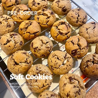 Soft cookies with Choc chips and marshmallows filling