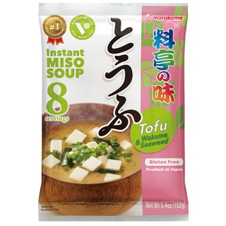 Marukome Ryotei No Aji Miso Soup Freid Tofu 152 g มิโสะ มังสวิรัติปราศจากกลูเตนไม่ใส่ผงชูรส 152 กรัม