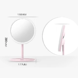 (ชาร์จUSB/การกำหนดค่าที่ดี) กระจกมีไฟ fashion ของขวัญ กระจกแต่งหน้าถาดเก็บของ กระจกไฟ มีไฟส่องหน้า กระจกตั้งโต๊ะ