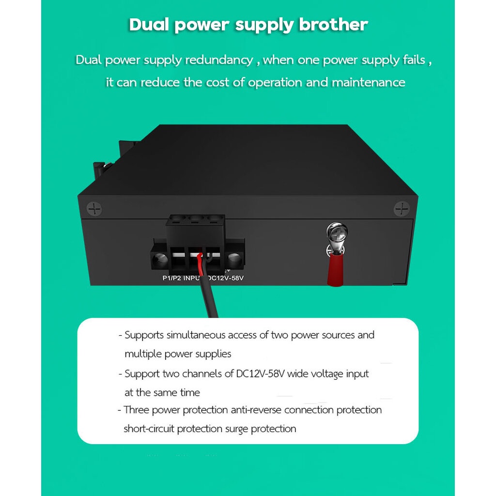 สวิตช์ฮับเกรดอุตสาหกรรม 8 Port /Use DIN Rial installation/12~58VDC (CE,FC,RoHs Certificate) ราคา ถูกที่สุด ดีลบีเคเค แกลเลอรีภาพที่ 6