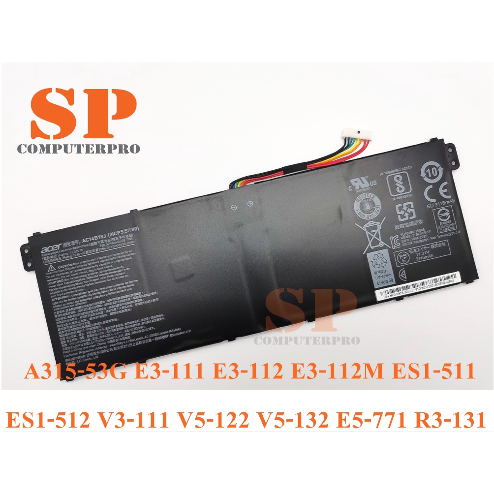 ACER BATTERY แบตเตอรี่ของแท้ ACER Aspire A315-53G A315-57G-76AR  E3-111 E3-112 E3-112M ES1-511 ES1-5