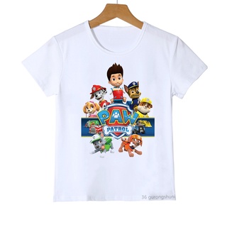 เสื้อยืด พิมพ์ลาย Paw Patrol Ryder Kawaii Marshall Rubble Chase Rocky Zuma Skye Tracker Robo-Dog สําหรับเด็กผู้ชาย และผู้หญิง 2021