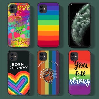 เคส TPU นิ่ม ลายโลโก้ LGBTQ Love LGBT สีรุ้ง สําหรับ iPhone 6 6S 7 8 Plus X XS XR 11 Pro Max 27PU