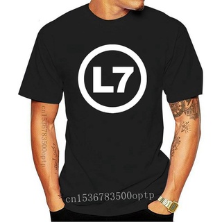 เสื้อยืดผ้าฝ้าย พิมพ์ลายโลโก้ L7 BAND Rock S-XX KFnjhg50HBheff23 สีดํา สําหรับผู้ชายSize S-5XL