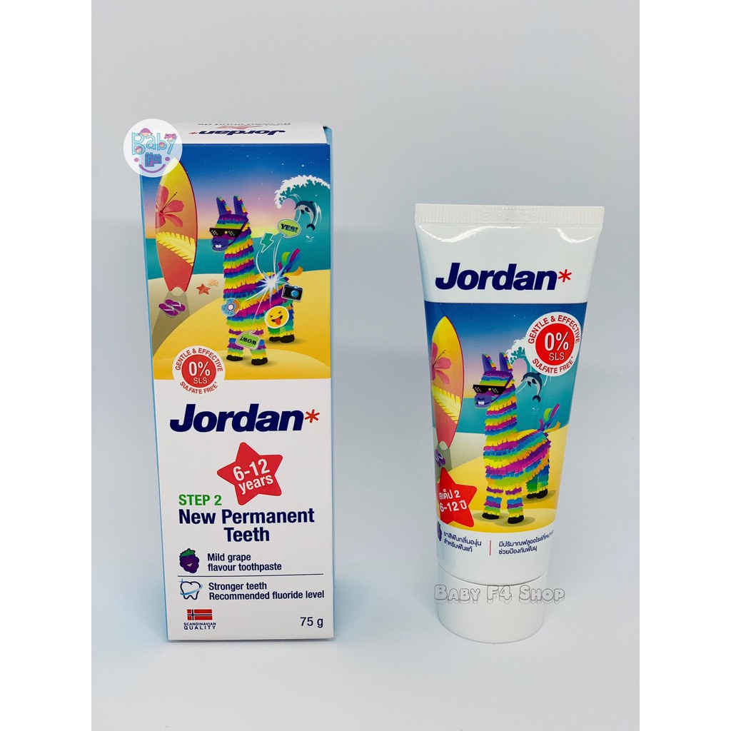 โฉมใหม่!! Jordan ยาสีฟันเด็กจอร์แดนสำหรับเด็ก 6-12 ปี กลิ่นองุ่น 75ml