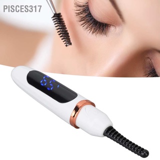 Pisces317 ที่ดัดขนตาดิจิทัล ทําความร้อนเร็ว ชาร์จ Usb หน้าจอดิจิทัล สีขาว