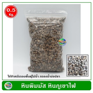 หินภูเขาไฟ หินพัมมิส รองพื้นสำหรับรองพื้นตู้ไม้น้ำ 0.5 kg.