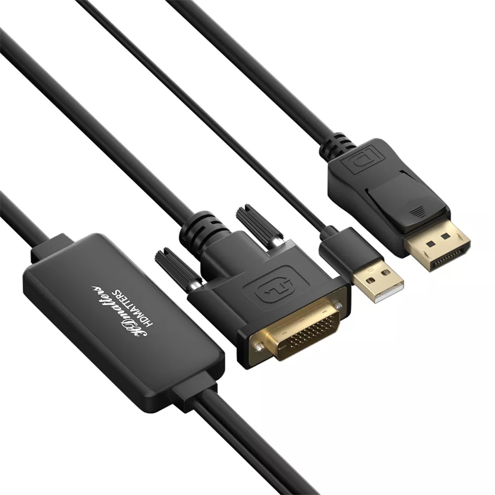 DVI to Displayport adapter cable input DVI to DisplayPort out USB power