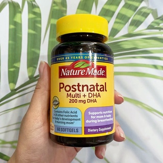 Postnatal Multi + DHA 200 mg 60 Softgels (Nature Made®) วิตามิน &amp; แร่ธาตุรวม 18 ชนิด สำหรับคุณแม่มือใหม่ ที่เพิ่งคลอดลูก