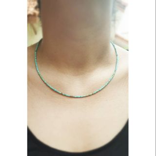 สร้อยคอหินเทอร์ควอยส์ หินแท้ธรรมชาติ หินมงคล Turquoise Necklace