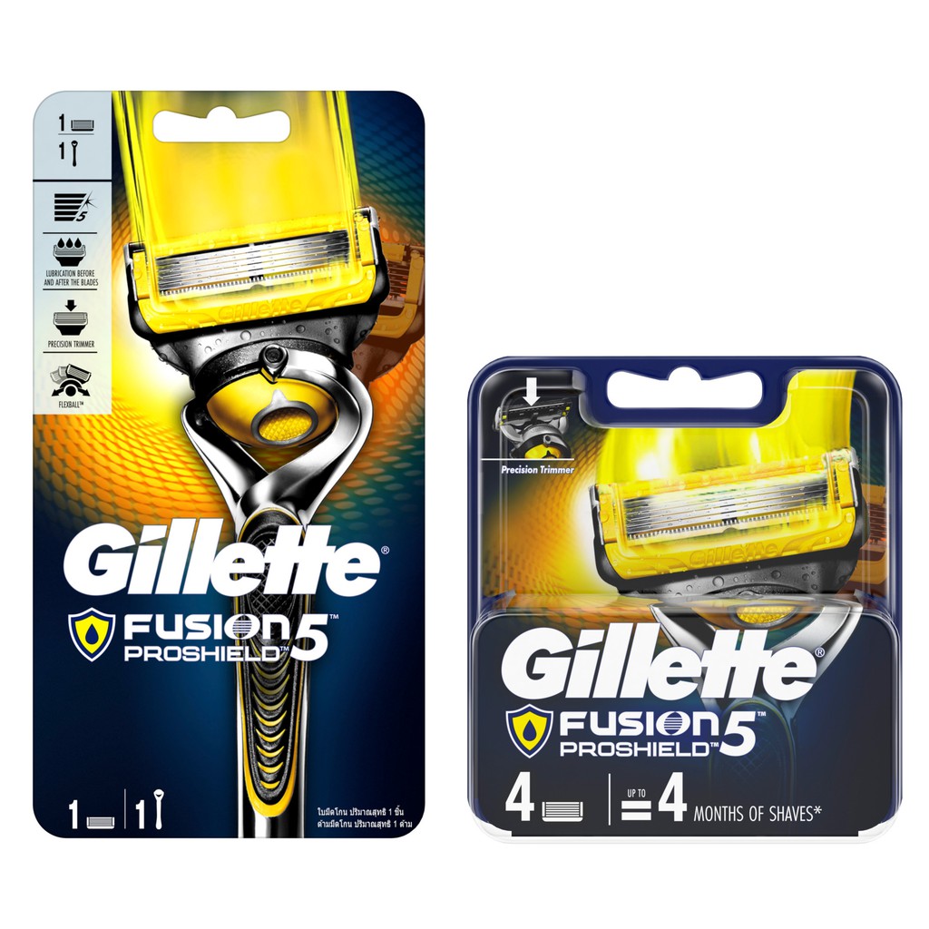 [แพ็คสุดคุ้ม] Gillette ยิลเล็ตต์ ฟิวชั่น โปรชิลด์ ด้ามพร้อมใบมีด และ ใบมีดสำรองแพ็ค 4 ชิ้น p&g