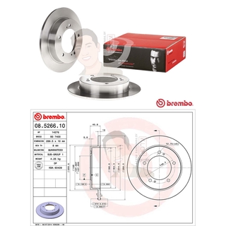 08 5266 10 จานเบรค ล้อ F (ยี่ห้อ BREMBO) รุ่น Std SUZUKI Vitara 3dr Jimny ปี1998 ปี 1988