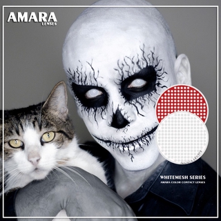 AMARA LENSES 1 pair of white mesh DIY personalized crazy contact lens