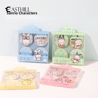 Easthill Kawaii My Melody Cinnamoroll Pochacco พัฟฟองน้ําแต่งหน้า ลายการ์ตูนอนิเมะ Sanrioed Girly Heart สําหรับเด็กผู้หญิง 4 ชิ้น