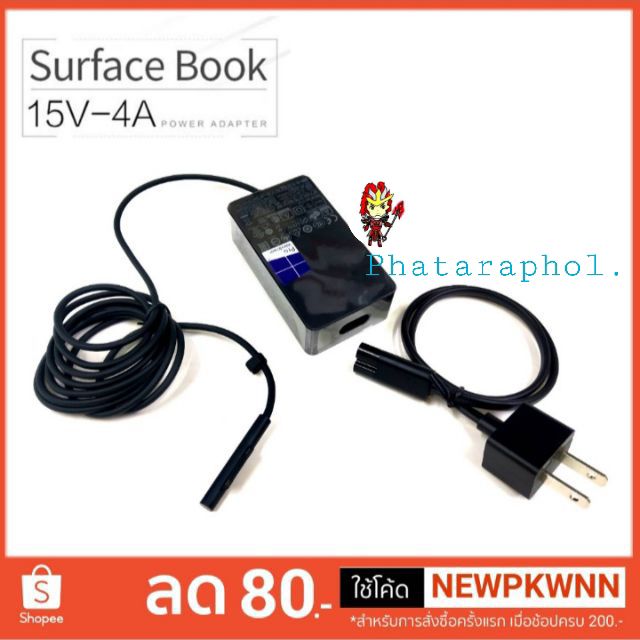 Surface Power Supply Adapter 65W 15V 4A For Microsoft Surface Book Surface Pro 3 Pro 4 ของแท้
