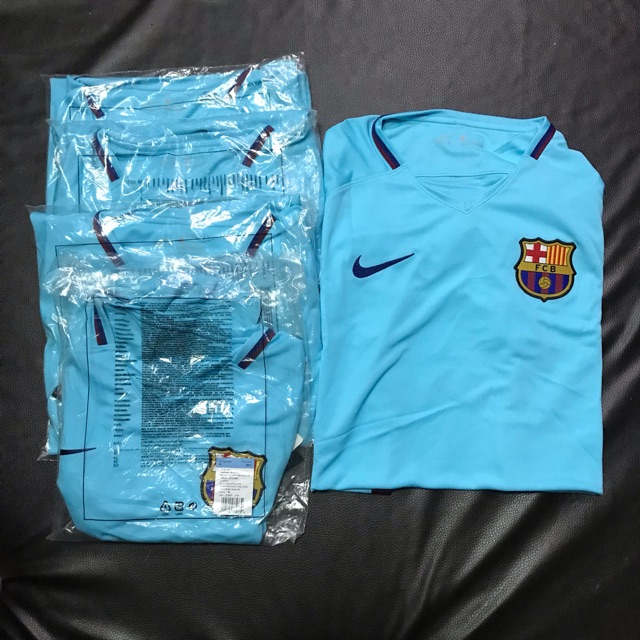 [ของแท้] เสื้อ Barcelona Away 2017 Kit ปี ดับเบิ้ลแชมป์ ติดอาร์ม La Liga Size S, M, L, XL มือหนึ่ง ข